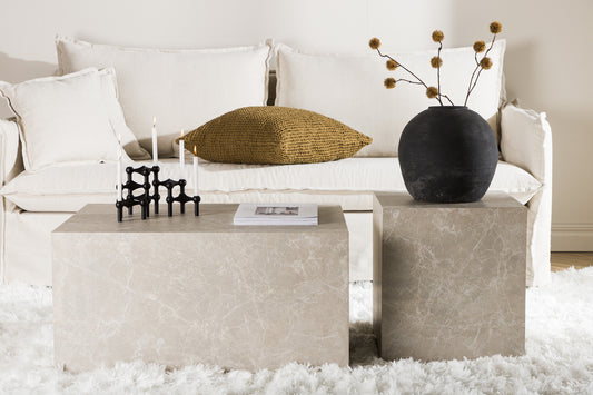 York soffbord 40 x 40 cm, beige