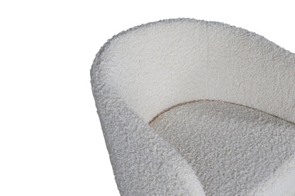 Fluffy fåtölj, vit teddytyg