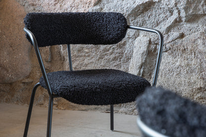 Duffy fåtöljer, svart teddytyg