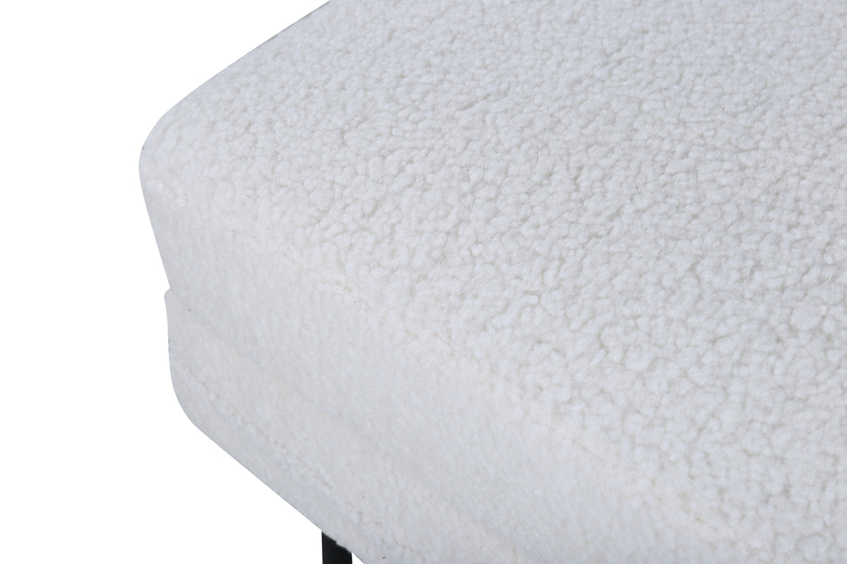 Boom puff, vit teddytyg