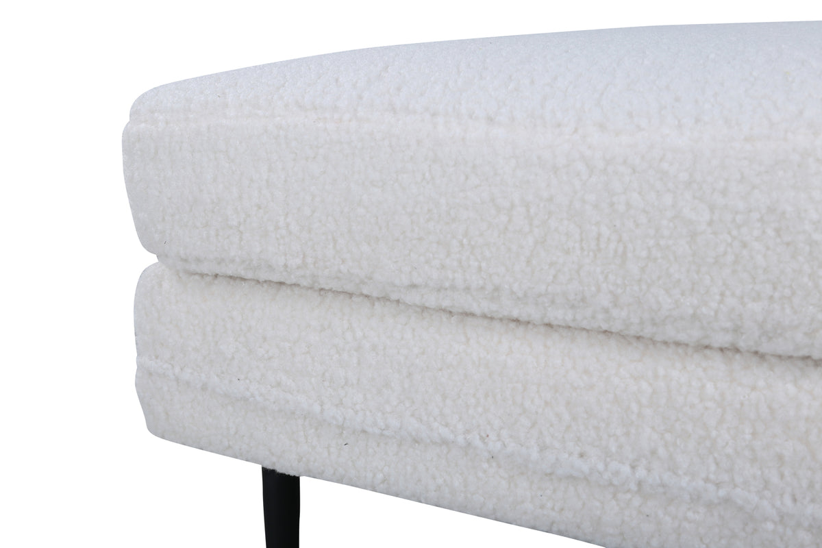 Boom puff, vit teddytyg