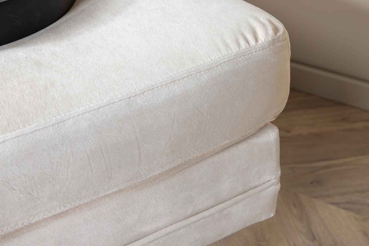 Boom puff, vit sammet