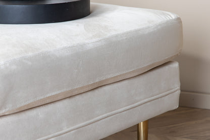 Boom puff, vit sammet