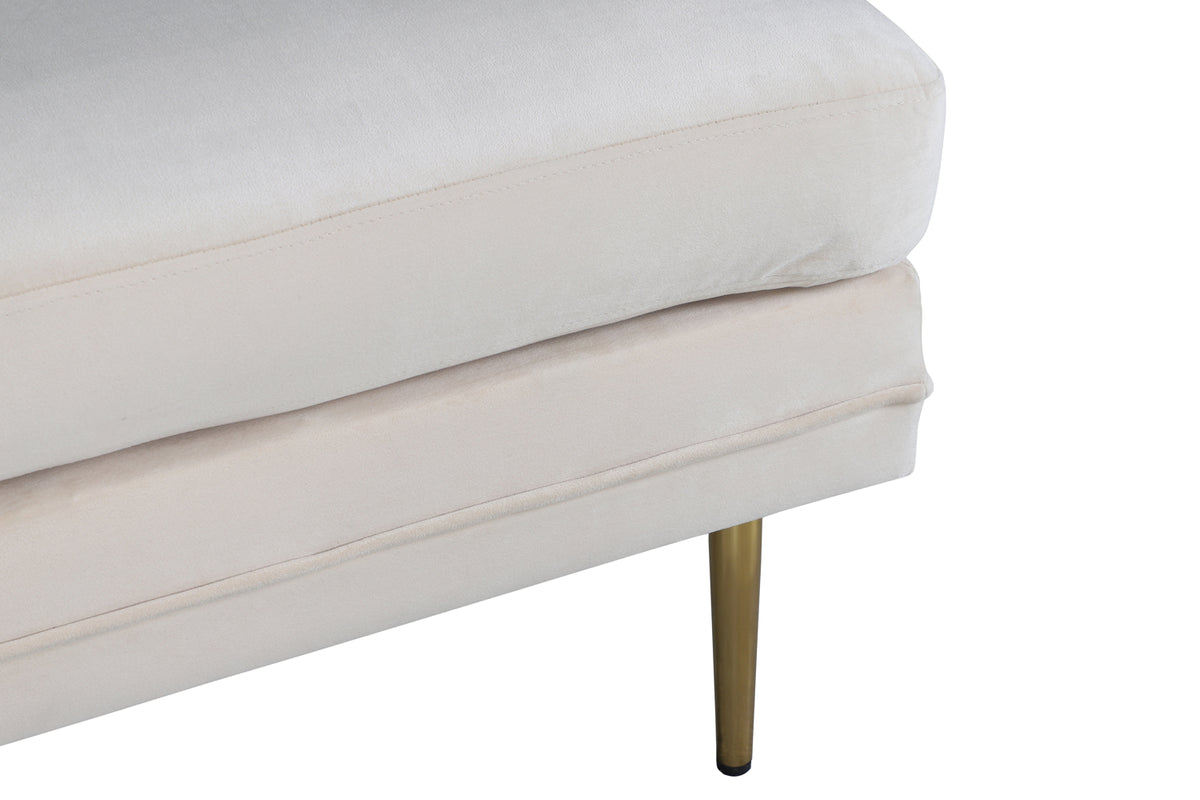 Boom puff, vit sammet