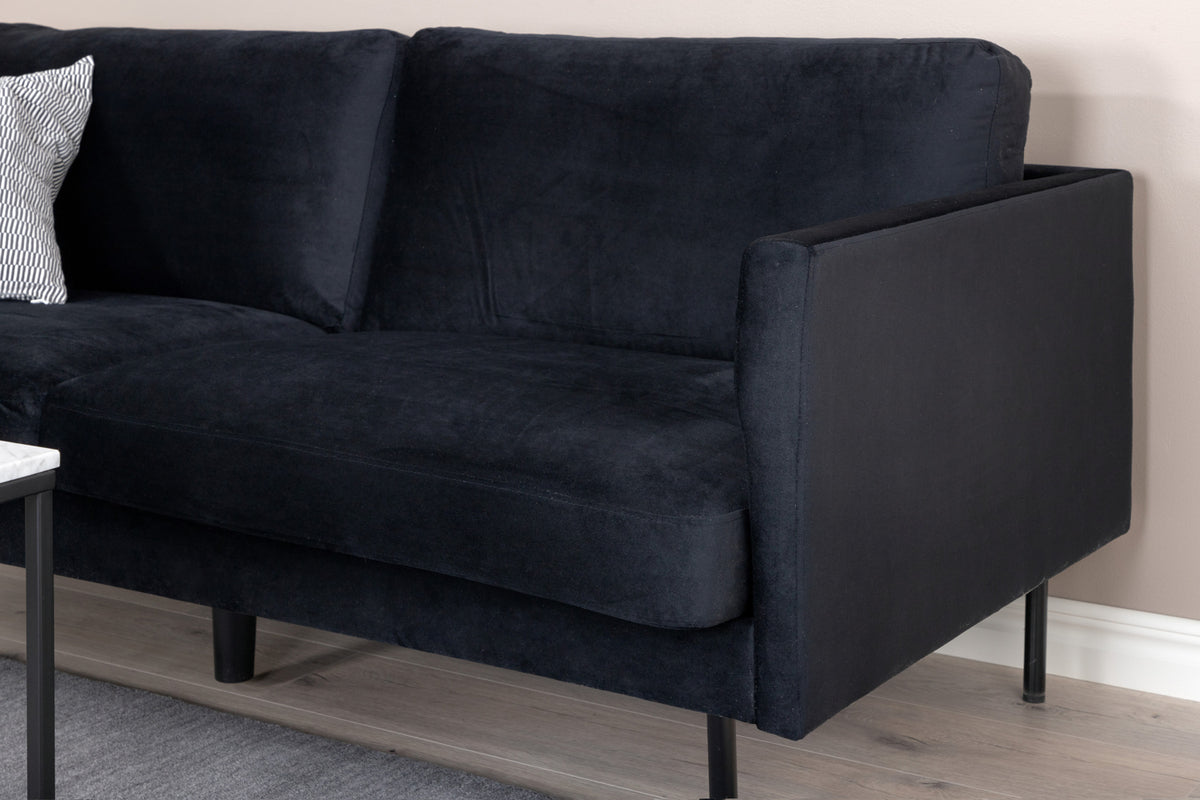 Zoom 2-sitssoffa, svart sammet