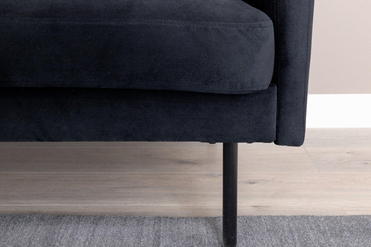 Zoom 2-sitssoffa, svart sammet