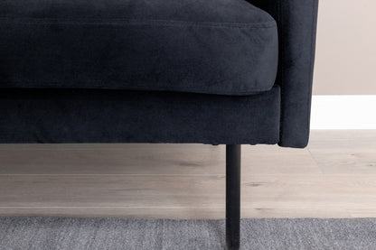 Zoom 2-sitssoffa, svart sammet