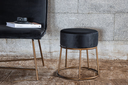 Petra puff, svart/koppar