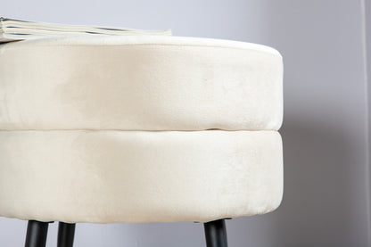 Pot puff/fotpall, ljusbeige