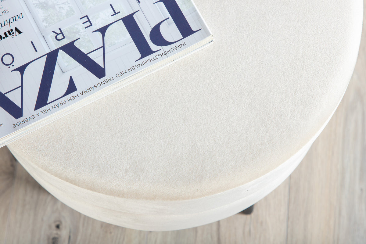 Pot puff/fotpall, ljusbeige