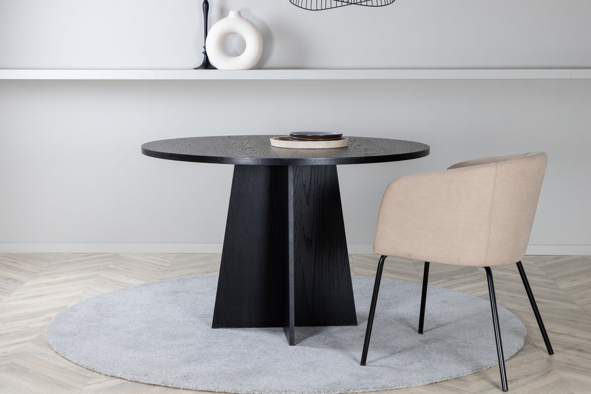 Bootcut matbord ⌀110, svart