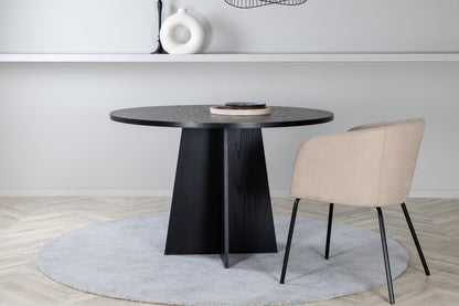 Bootcut matbord ⌀110, svart