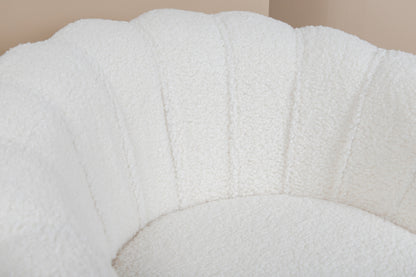 Calais fåtölj, vit teddytyg
