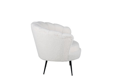 Calais fåtölj, vit teddytyg