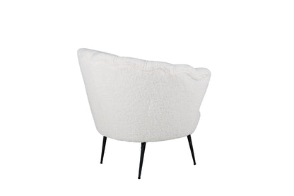 Calais fåtölj, vit teddytyg