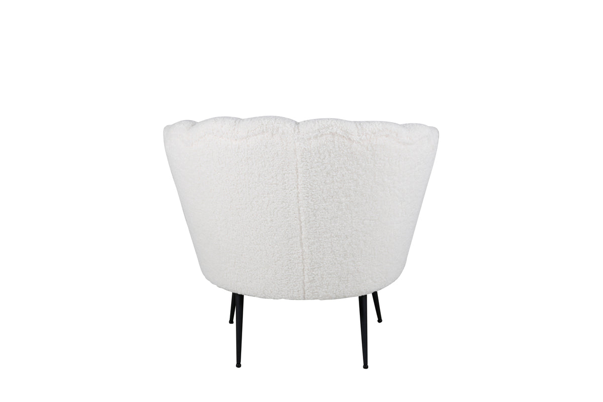 Calais fåtölj, vit teddytyg