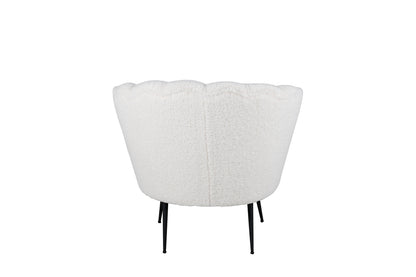 Calais fåtölj, vit teddytyg