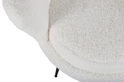 Calais fåtölj, vit teddytyg