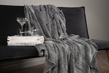 Ally pläd 170 x 130 cm, mörkgrå