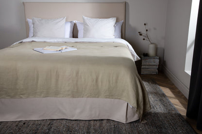 Milo överkast i linne 260 x 260 cm, beige