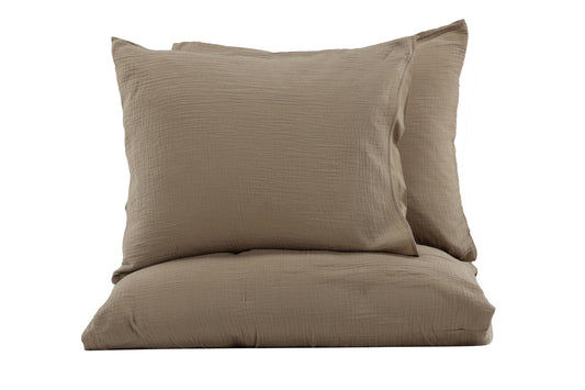 Mila brunt påslakanset till dubbelsäng