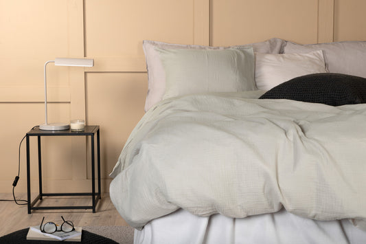 Mila ljusgrå påslakanset till enkelsäng