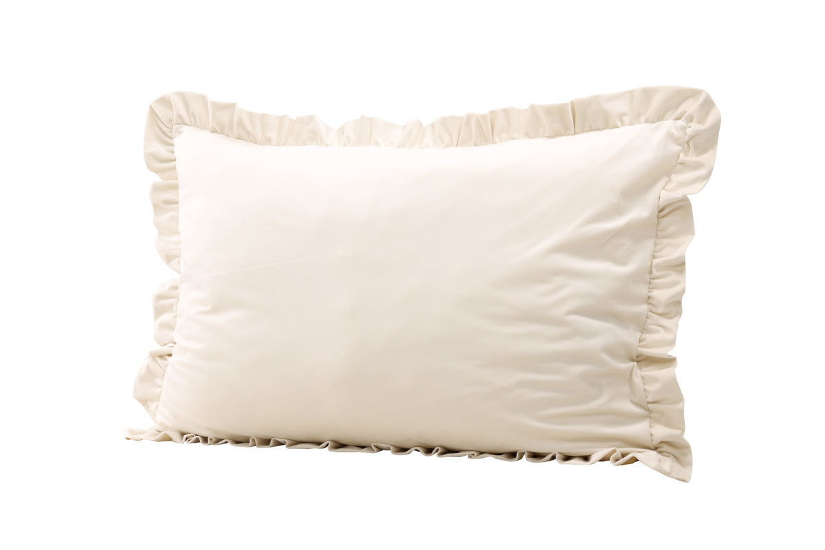 Hailey kuddfodral med volang 70 x 100 cm, vit sammet