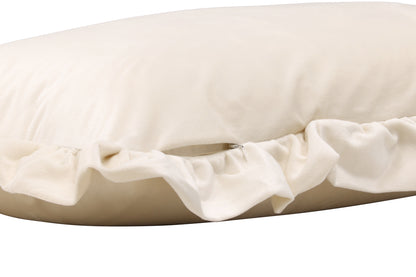 Hailey kuddfodral med volang 70 x 100 cm, vit sammet