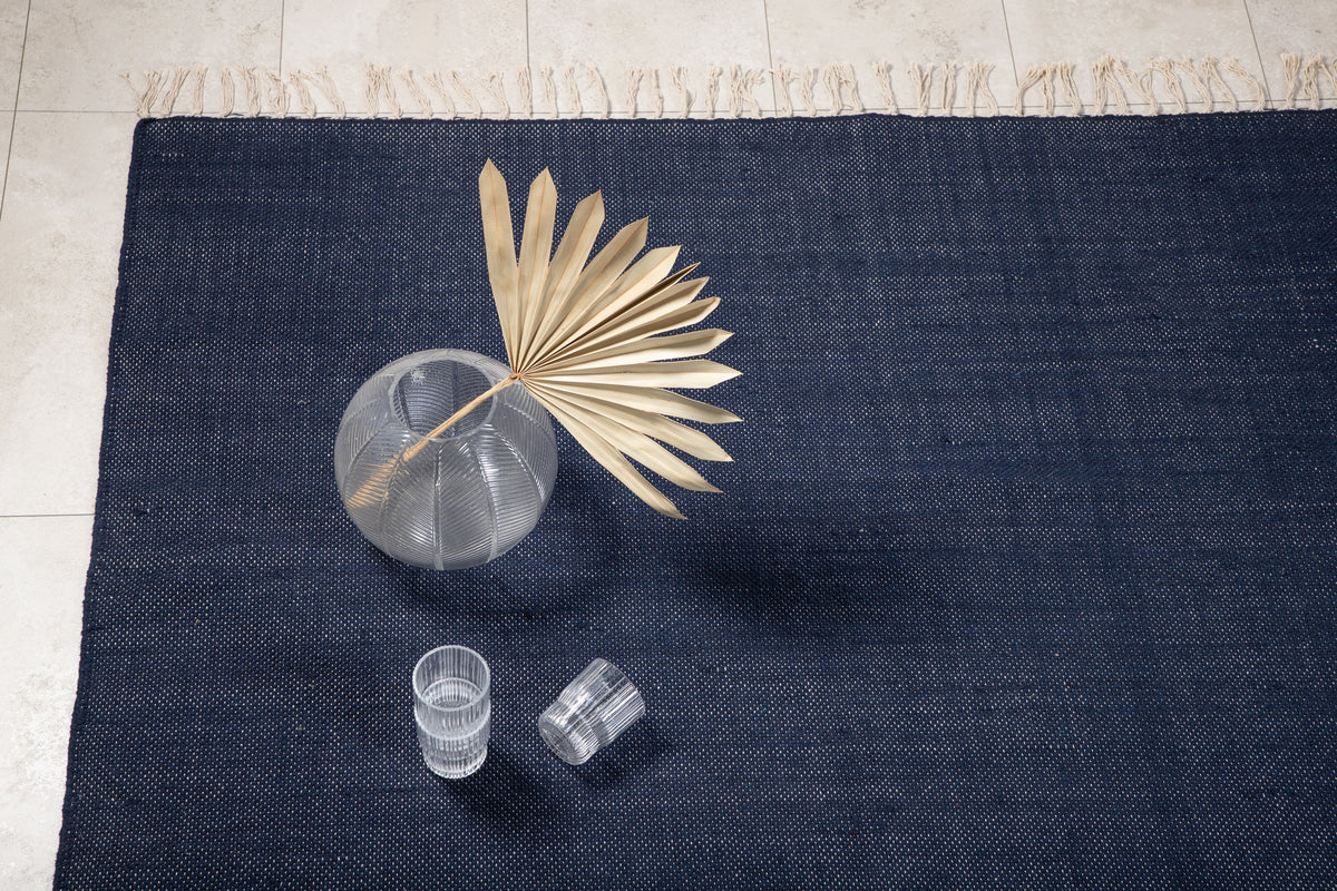 Panipat matta 240 x 170, mörkblå