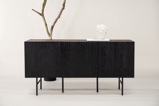 Björkön skåp, svart 75x150x42