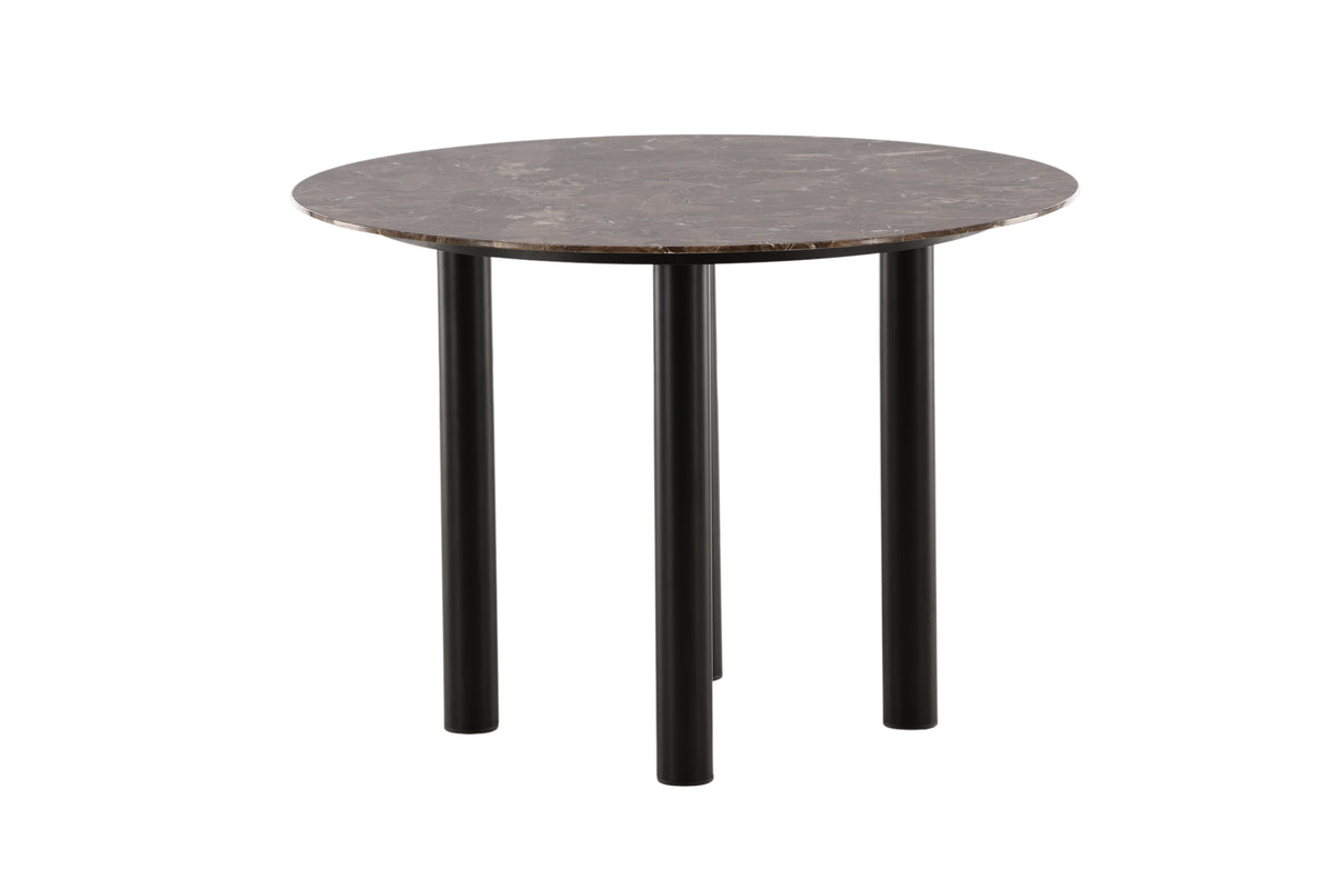 Havsten matbord med glasskiva ⌀106, svart