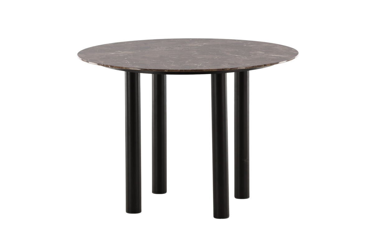 Havsten matbord med glasskiva ⌀106, svart