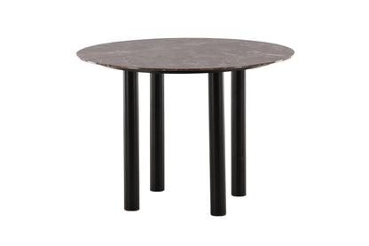 Havsten matbord med glasskiva ⌀106, svart