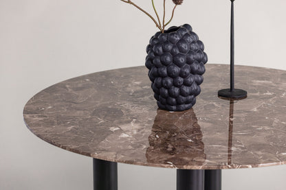 Havsten matbord med glasskiva ⌀106, svart