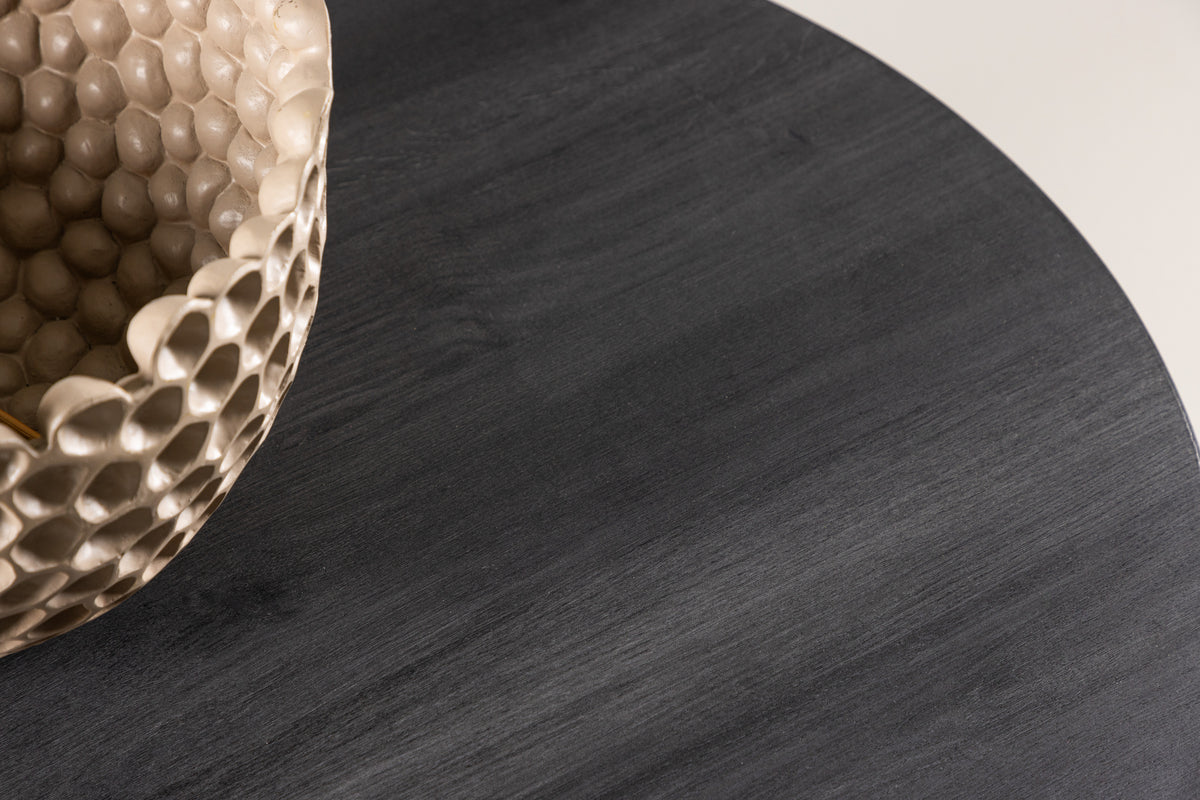 York soffbord ⌀80, svart