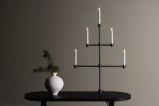Avoriaz adventsljusstake, svart