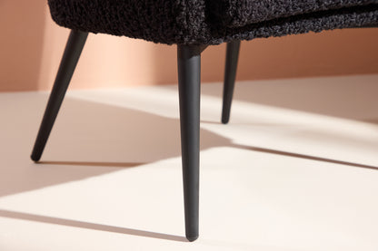 Fluffy fåtölj, svart teddytyg