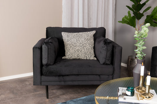 Boom fåtölj, svart/svarta ben