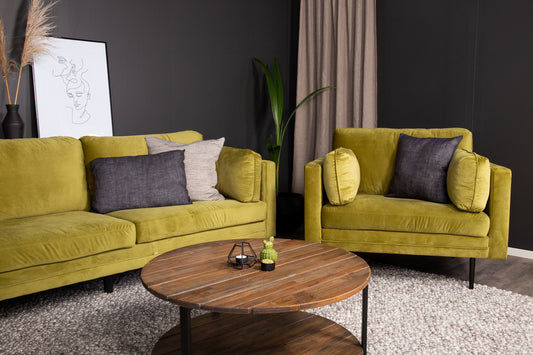 Boom fåtölj, grön/svarta ben