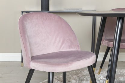 Dipp & Velvet matgrupp, svart/rosa (sammet)
